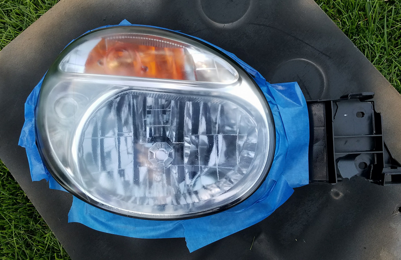 first coat of blue tinted clear